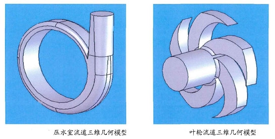 渣浆泵叶轮具有5个流道的三维几何模型